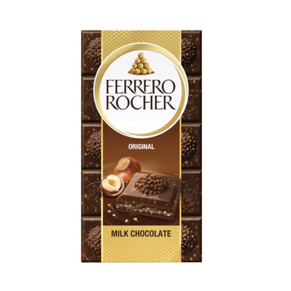 Ferrero Rocher Original Milk Chocolate Bar, 90g