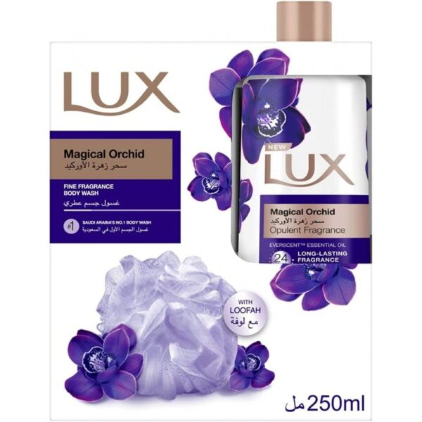 Lux Magical Orchid Body Wash with Loofah 250ml