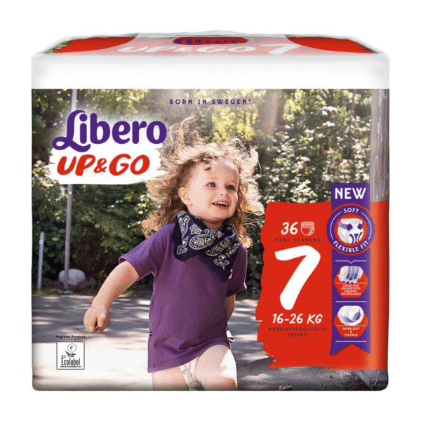 Libero Up & Go Baby Diapers, Size 7, 36 Pieces