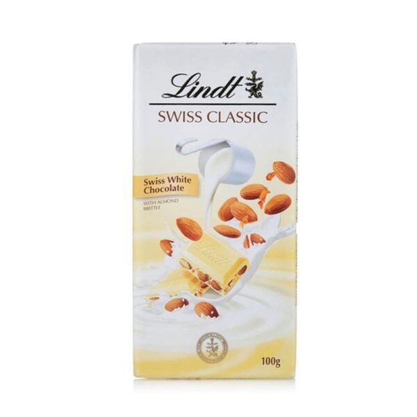 Lindt Swiss Classic White Chocolate with Almonds 100g