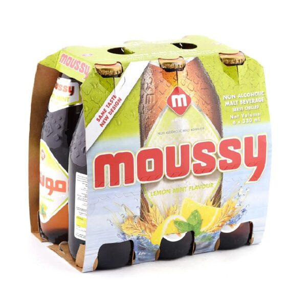 Moussy Non-Alcoholic Malt Beverage Lemon Mint, 6 x 330ml