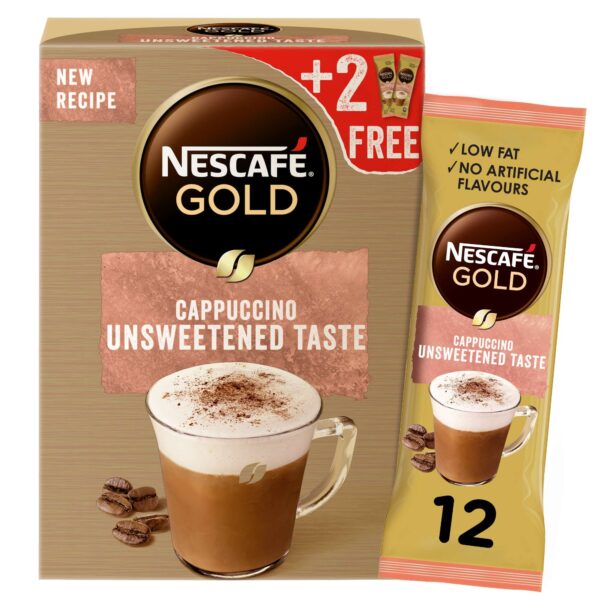 Nescafe Gold Cappuccino Unsweetened Taste 12 Capsules
