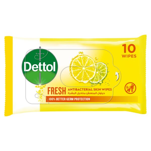 Dettol refreshing wet wipes, 10 wipes