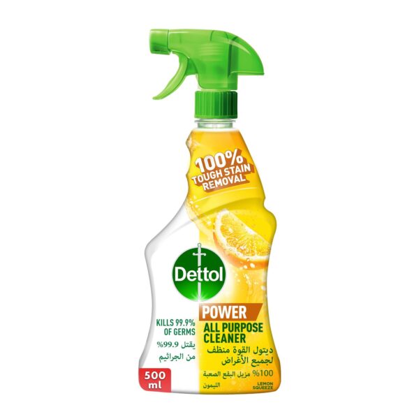 Dettol strong all-purpose cleaner spray with lemon scent, 500 ml