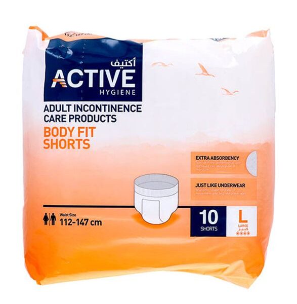 Active Adult Diaper Shorts, Large Size 112 x - 147 cm, 10 Count