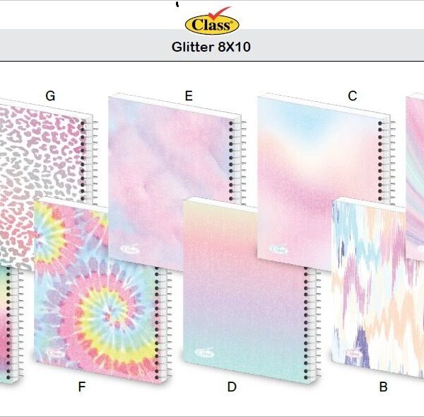 Glitter Wirebound College Notebook 80 Sheets A4 Class F22