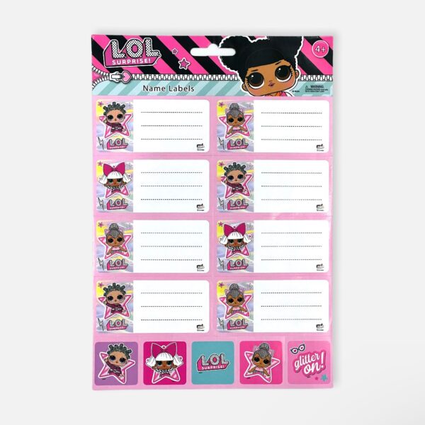 LOL Sticker Name Labels Back to School 8 Pack
