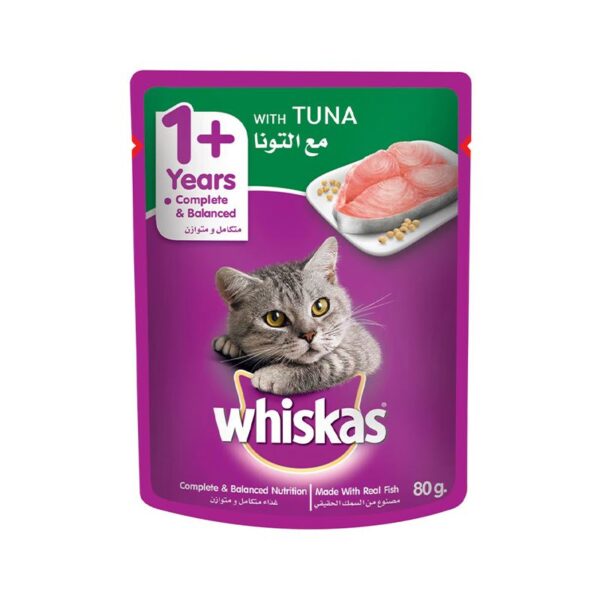 Whiskas Tuna Wet Cat Food Pouch, 1 Year and Over, 80g